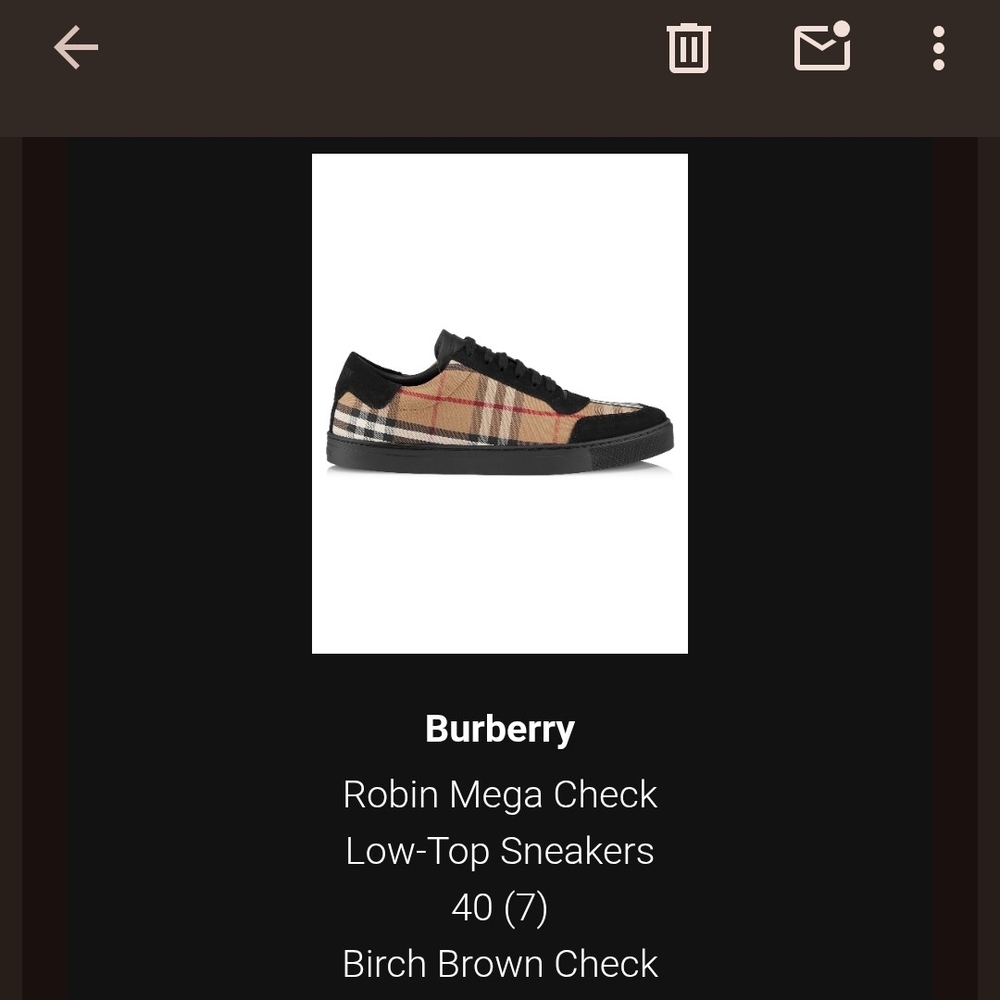 Burberry Plaid Sneakers with Black Accents - Picture 5 of 5
